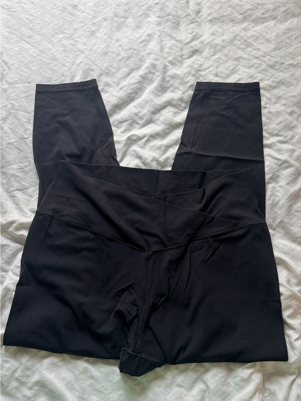 aerie Black High-Rise Yoga Leggings with Wide Waistband